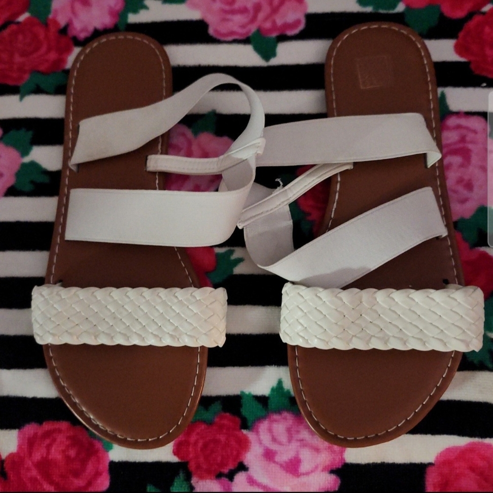 Elegant White Braided Sandals